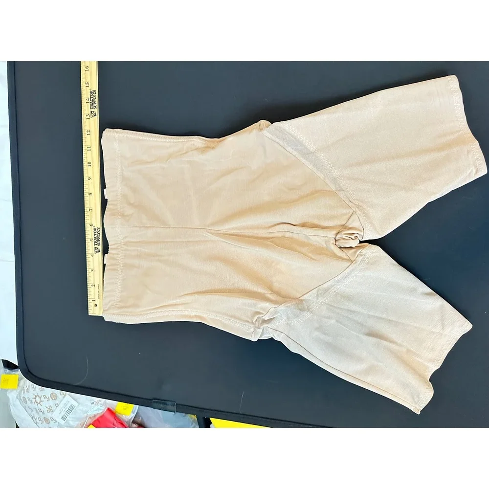 Womens‎ High Waisted Shapewear Shorts Beige Nude Tummy Control Mid Thigh Slimmer